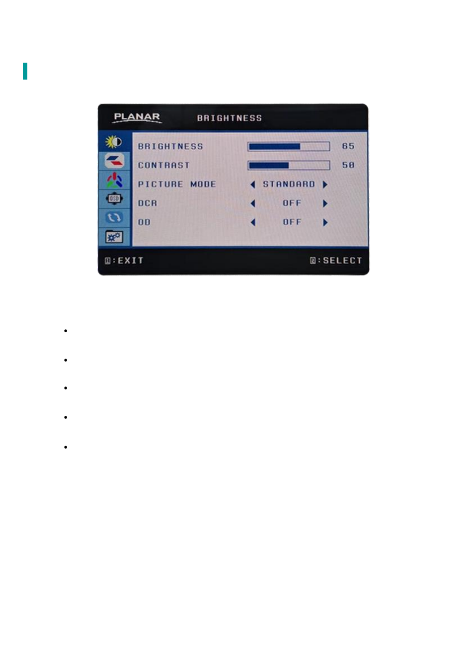 Osd menu | Planar Systems PT3270Q 31.5" 1440p Multi-Touch Monitor User Manual | Page 13 / 24