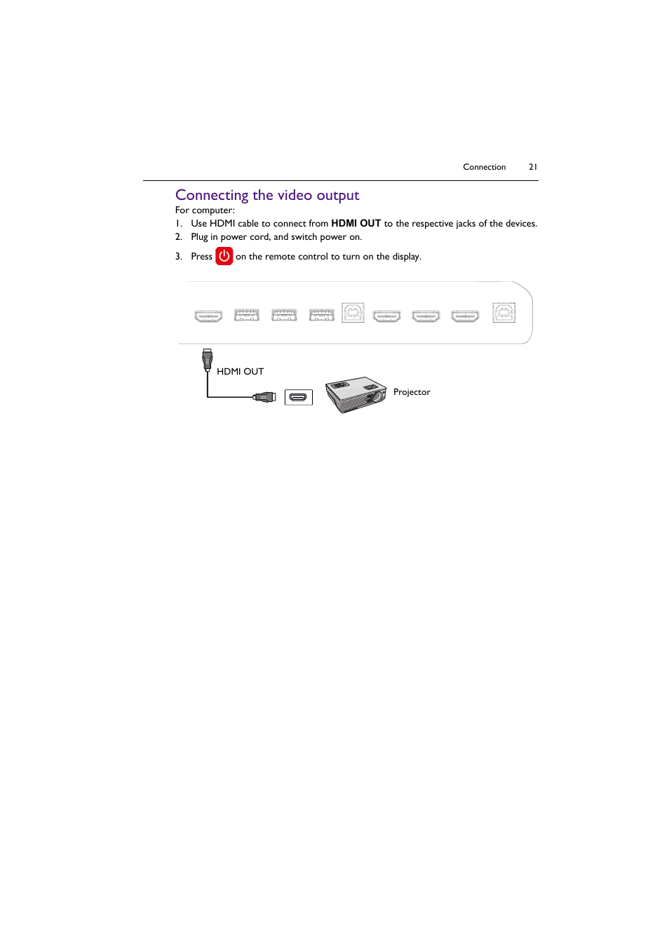 Connecting the video output | BenQ RM8602K 86" Class 4K UHD Educational Touchscreen LED Display User Manual | Page 21 / 81