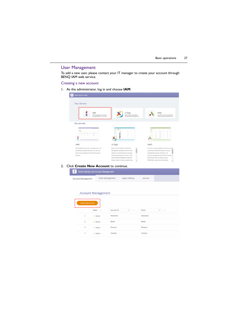 User management | BenQ RM8602K 86" Class 4K UHD Educational Touchscreen LED Display User Manual | Page 27 / 81