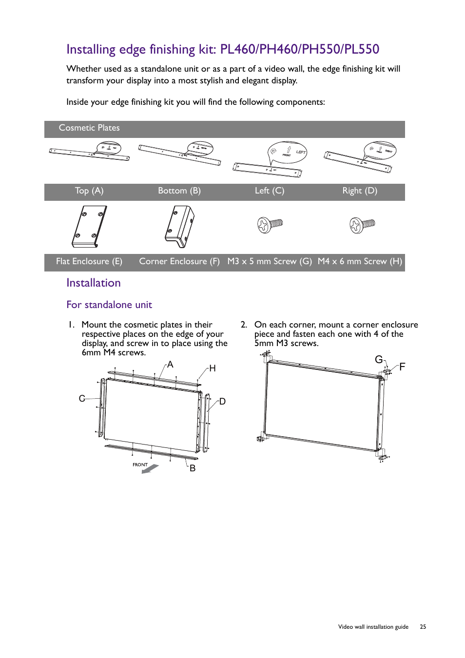 Installation | BenQ RM8602K 86" Class 4K UHD Educational Touchscreen LED Display User Manual | Page 25 / 107