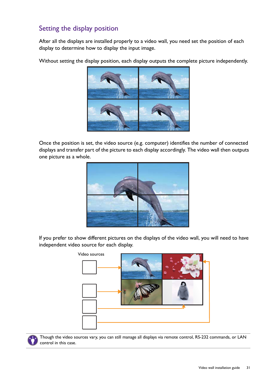Setting the display, Setting the display position | BenQ RM8602K 86" Class 4K UHD Educational Touchscreen LED Display User Manual | Page 31 / 107