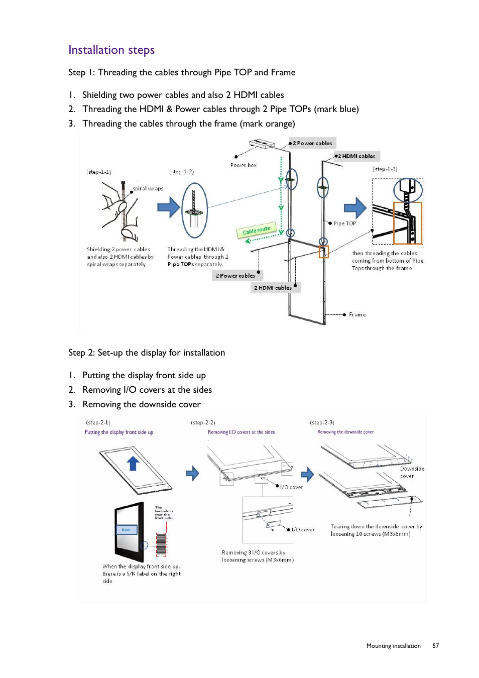 Installation steps | BenQ RM8602K 86" Class 4K UHD Educational Touchscreen LED Display User Manual | Page 57 / 107