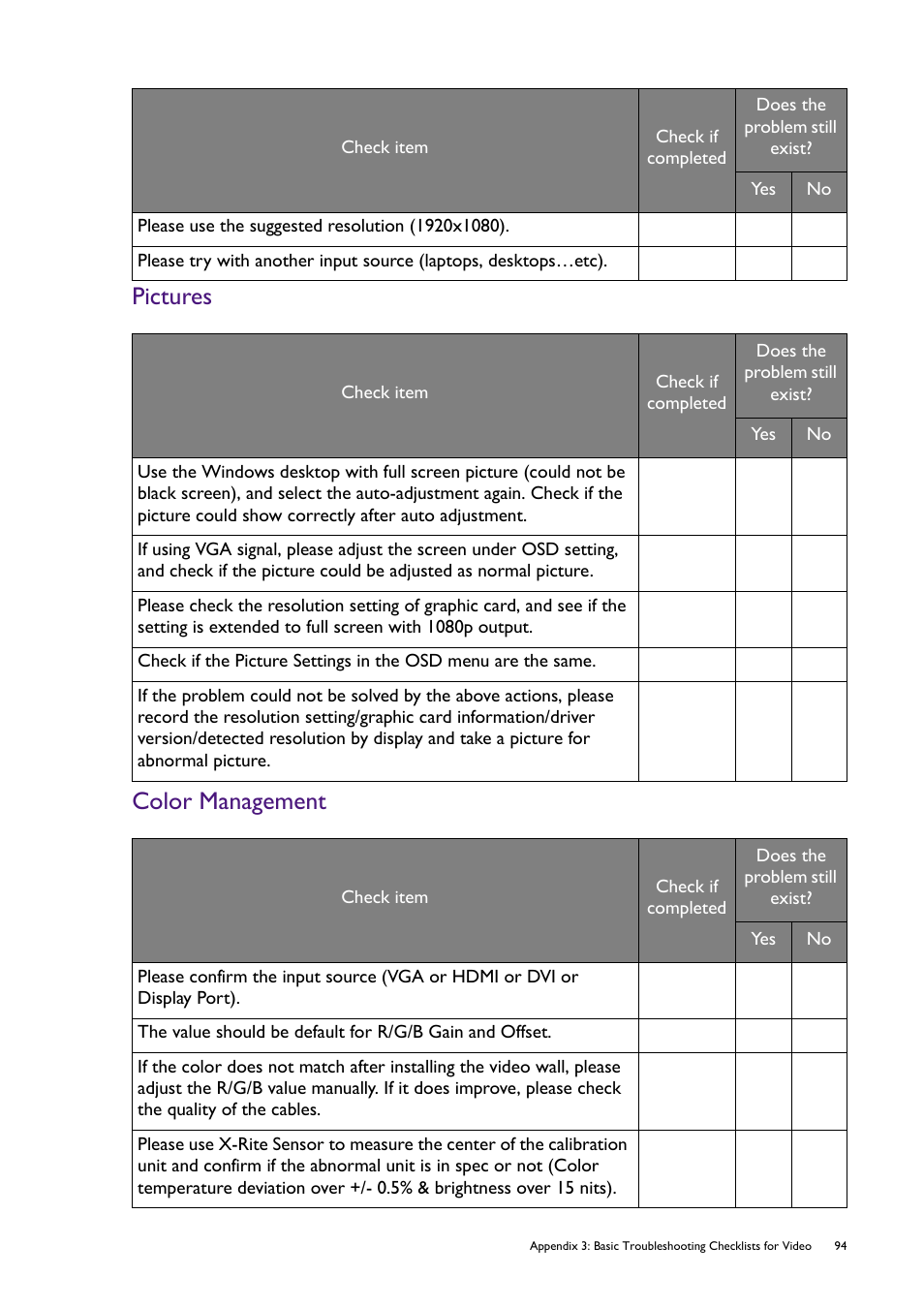 Pictures, Color management, Pictures color management | BenQ RM8602K 86" Class 4K UHD Educational Touchscreen LED Display User Manual | Page 99 / 107