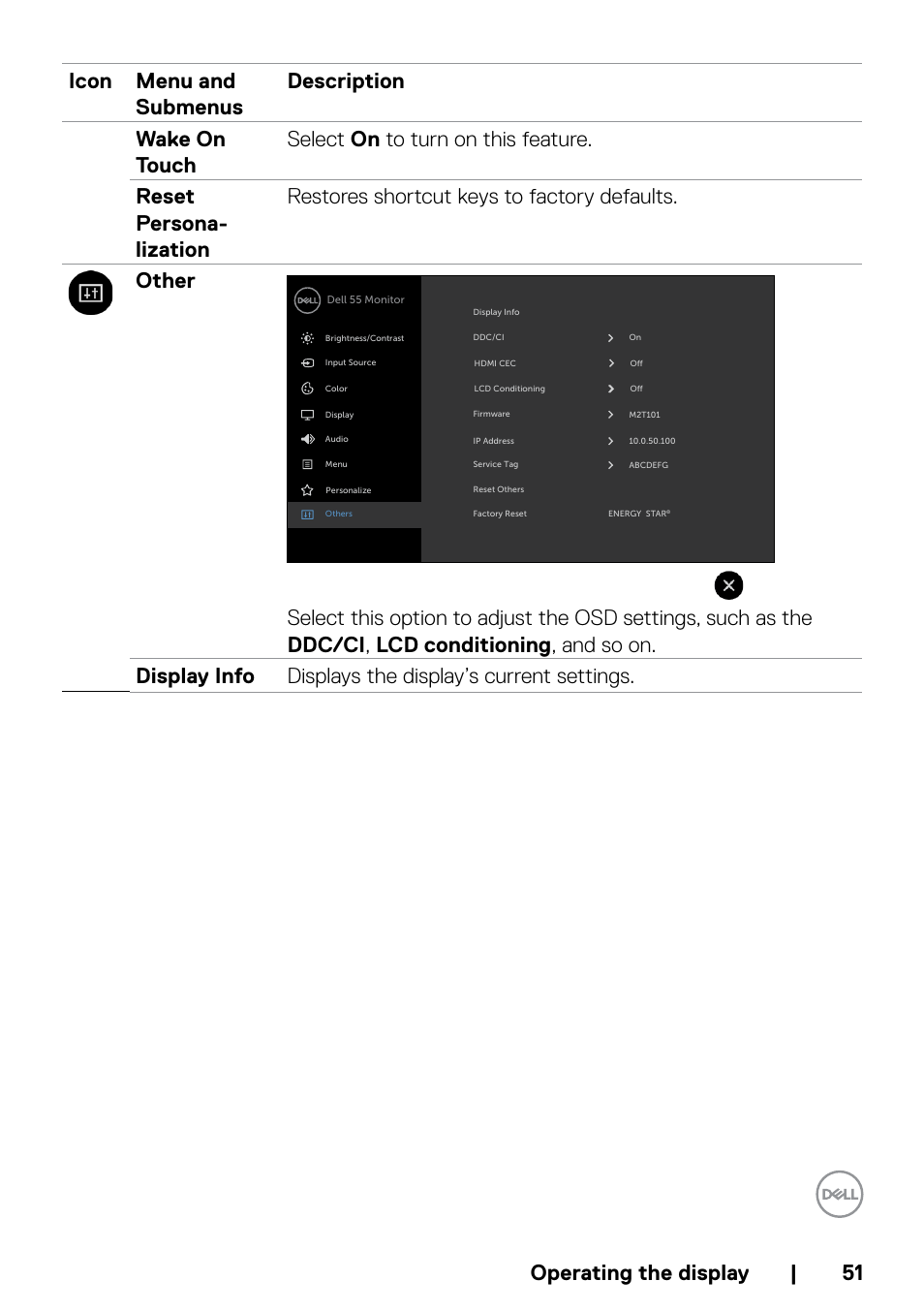 Dell P5524QT 55" UHD 4K Touchscreen Commercial Monitor User Manual | Page 51 / 75