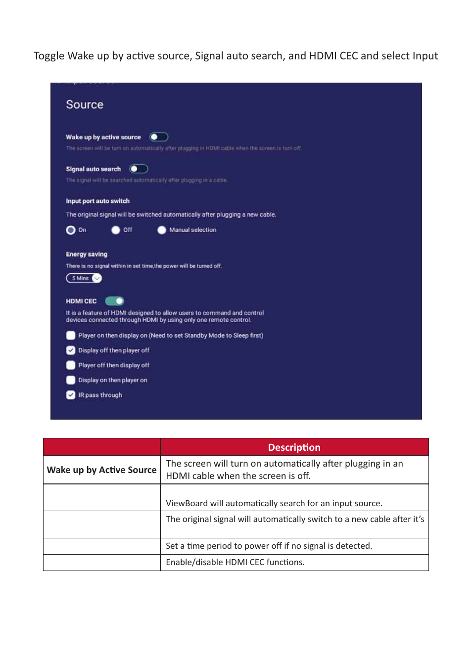 Source | VIEWSONIC ViewBoard 55" UHD 4K Interactive Display User Manual | Page 71 / 139