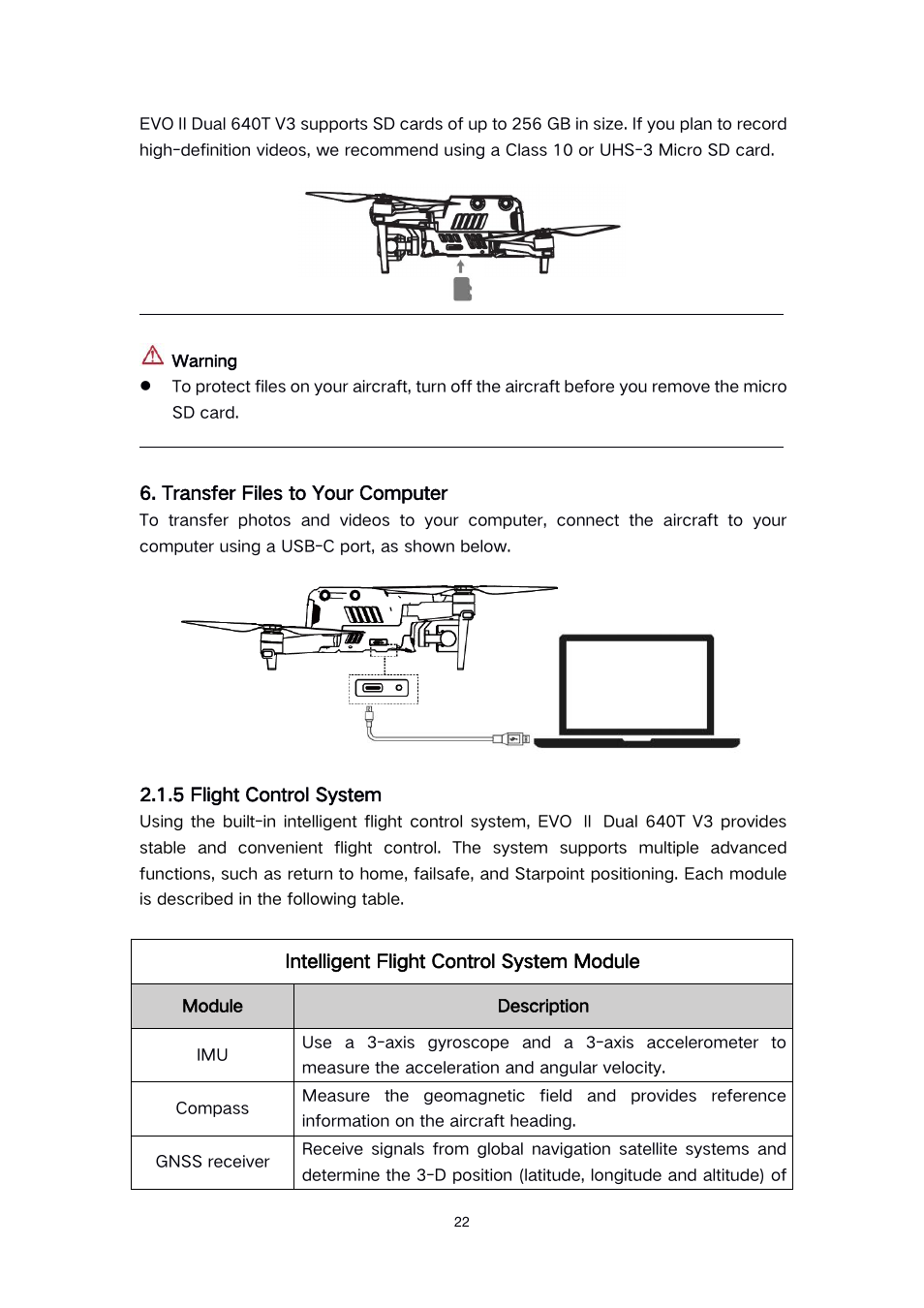 5 flight control system | Autel Robotics EVO II Dual 640T Enterprise Bundle V3 Drone with Thermal Imaging User Manual | Page 22 / 62