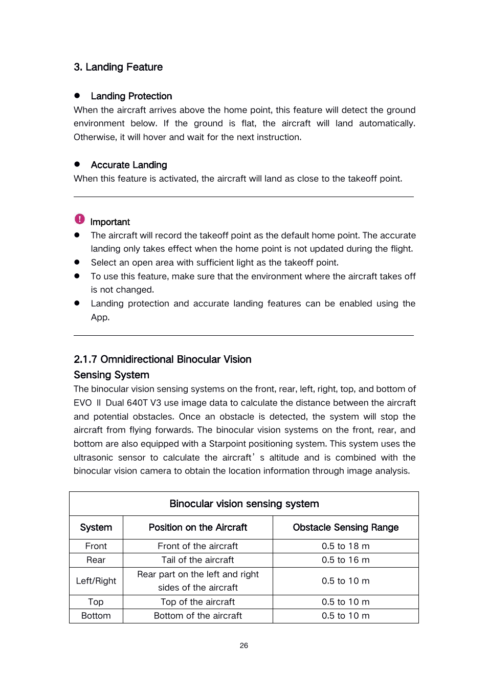 7 omnidirectional binocular vision sensing system | Autel Robotics EVO II Dual 640T Enterprise Bundle V3 Drone with Thermal Imaging User Manual | Page 26 / 62