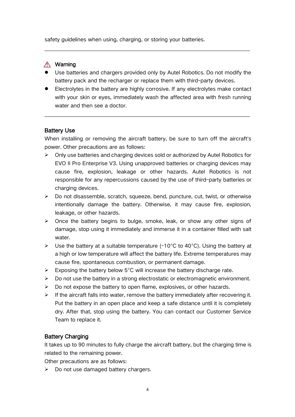 Autel Robotics EVO II Dual 640T Enterprise Bundle V3 Drone with Thermal Imaging User Manual | Page 4 / 62