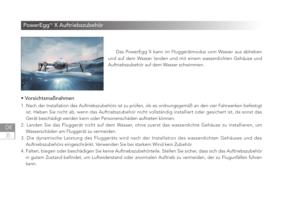 Power Vision PowerEgg X Wizard Waterproof AI Camera & Drone User Manual | Page 36 / 56