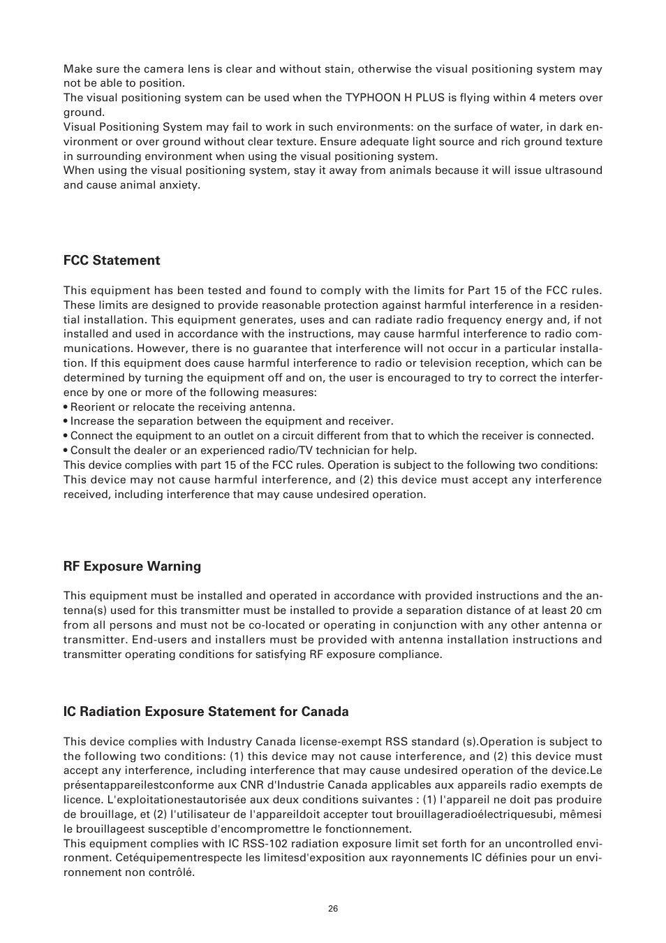 YUNEEC Typhoon H Plus Hexacopter User Manual | Page 26 / 28