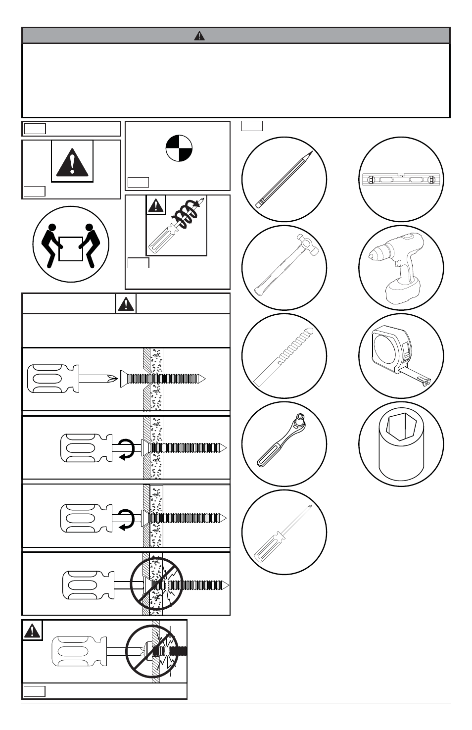 Warning | Peerless-AV Modular Video Wall Pedestal Mount for 46 to 55" Displays (3x2 Configuration) User Manual | Page 3 / 20