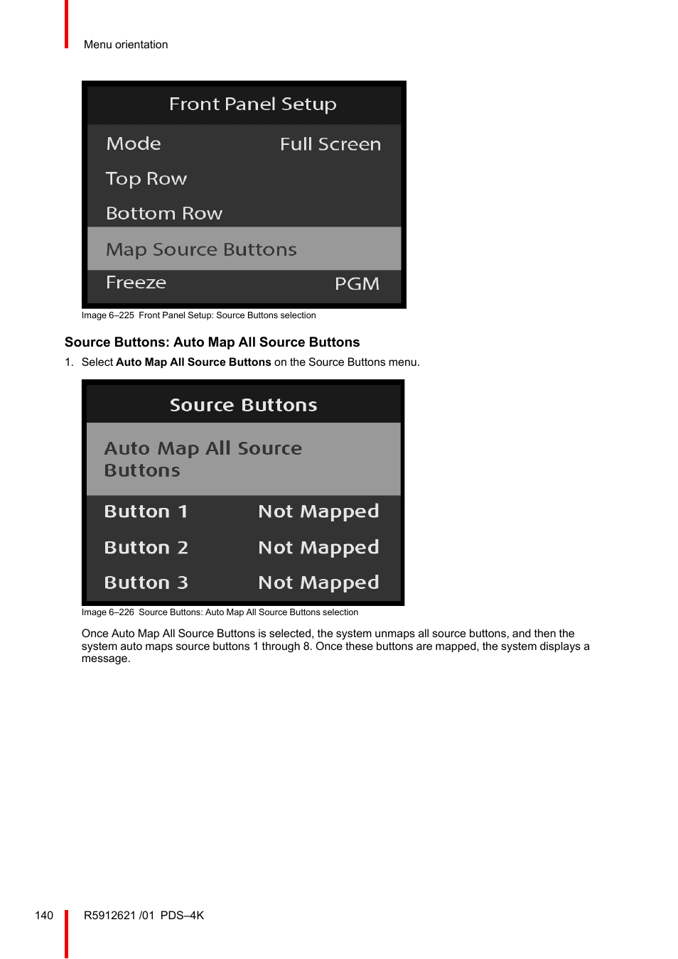 Source buttons: auto map all source buttons | Barco PDS-4K HDMI Presentation Switcher User Manual | Page 140 / 224