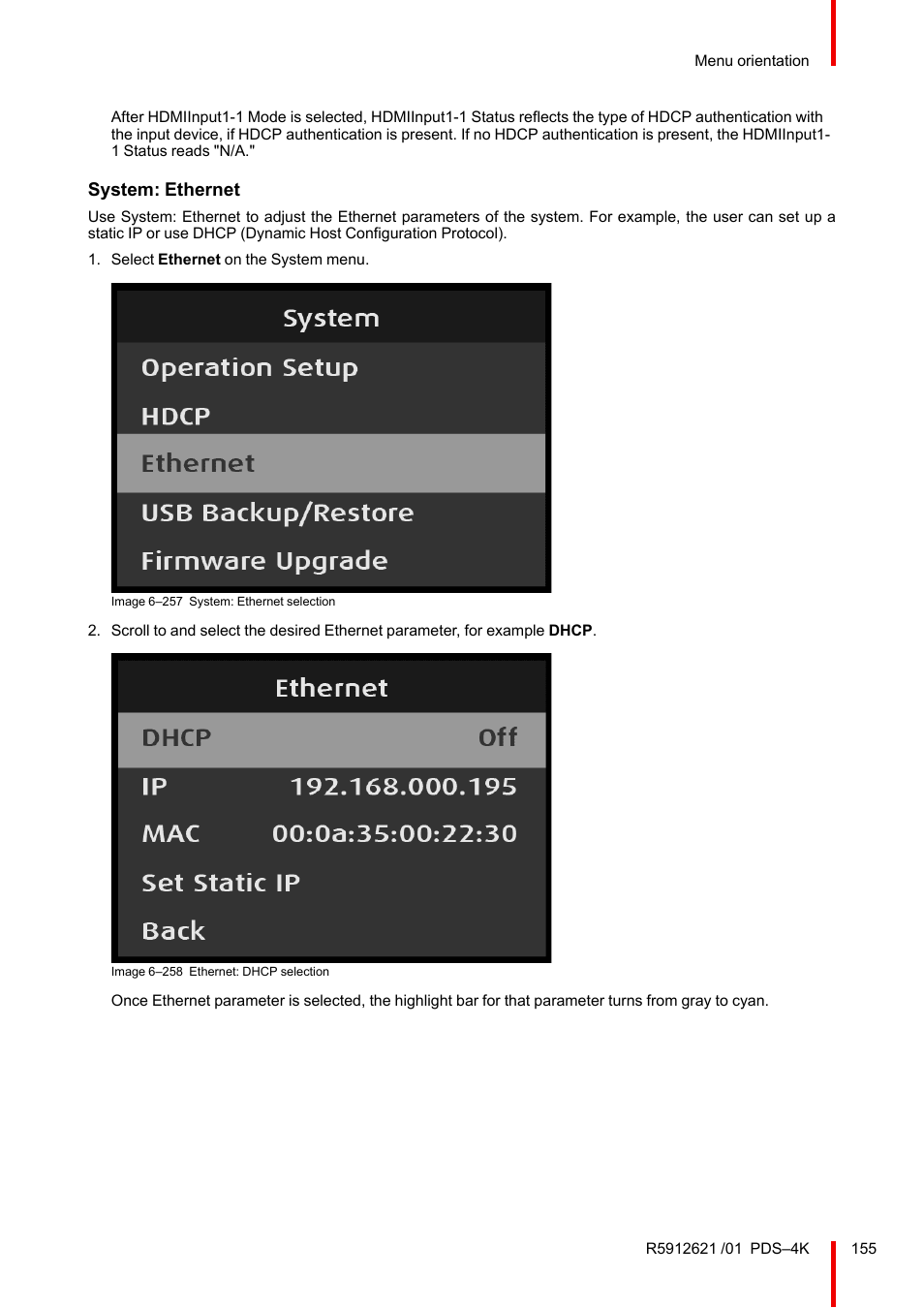System: ethernet | Barco PDS-4K HDMI Presentation Switcher User Manual | Page 155 / 224
