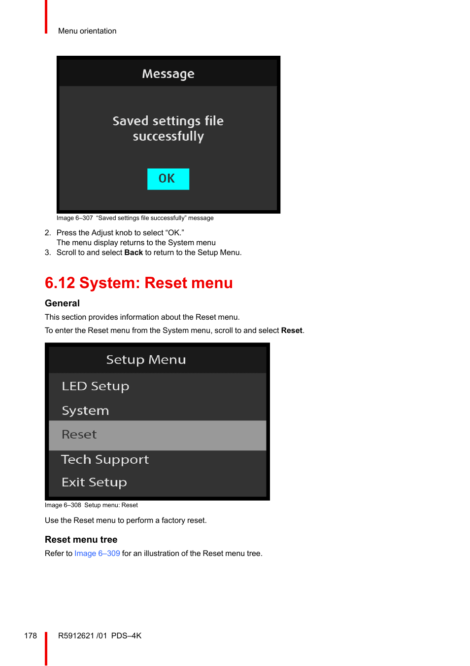 12 system: reset menu, System: reset menu | Barco PDS-4K HDMI Presentation Switcher User Manual | Page 178 / 224