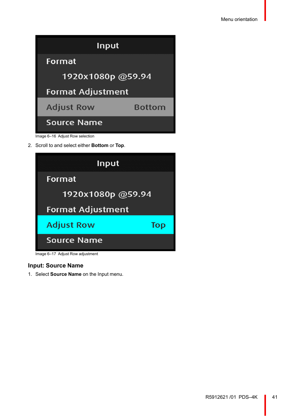 Input: source name | Barco PDS-4K HDMI Presentation Switcher User Manual | Page 41 / 224