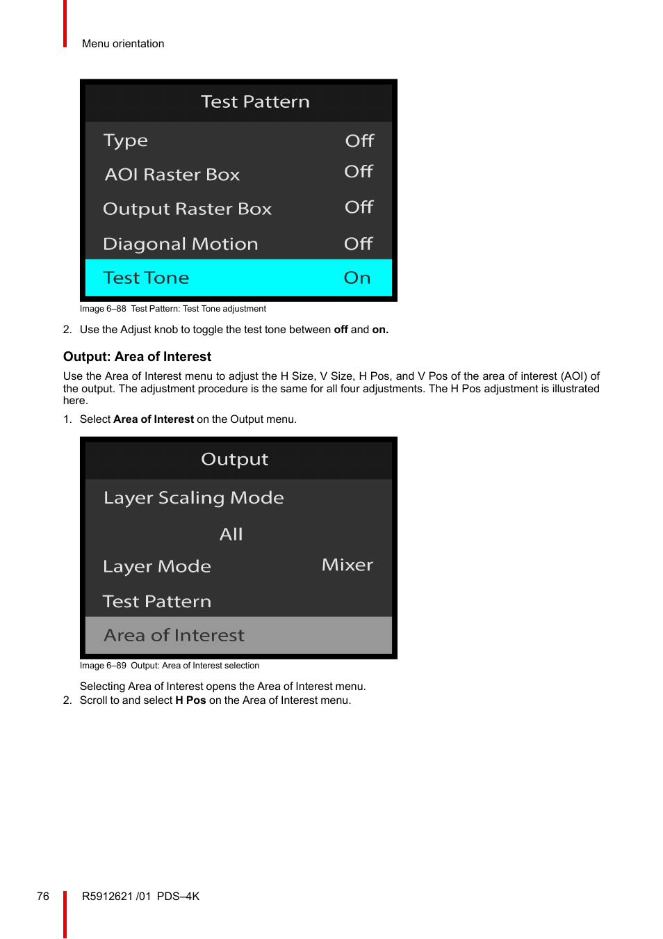 Output: area of interest | Barco PDS-4K HDMI Presentation Switcher User Manual | Page 76 / 224