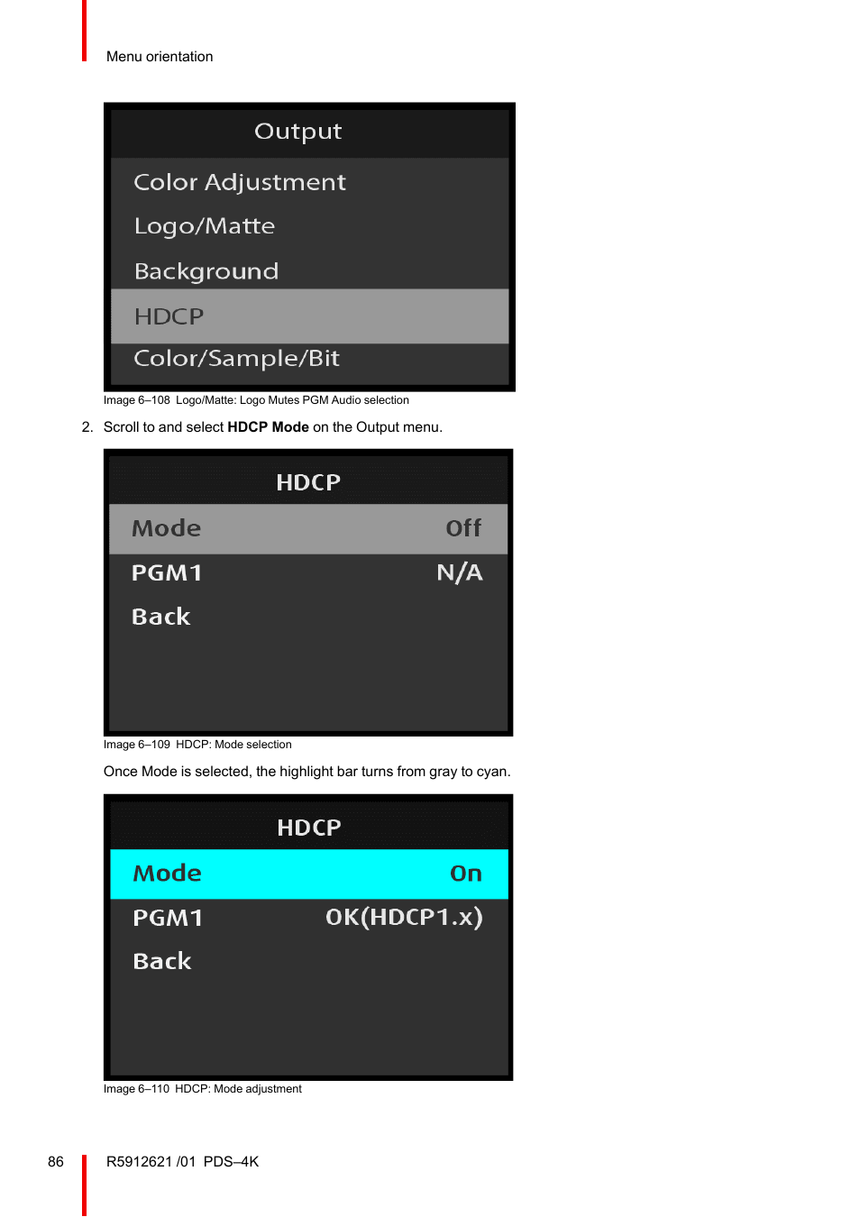 Barco PDS-4K HDMI Presentation Switcher User Manual | Page 86 / 224