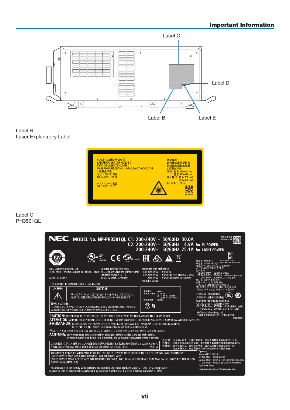 NEC 40,000-Lumen 4K Laser Installation Projector User Manual | Page 9 / 192