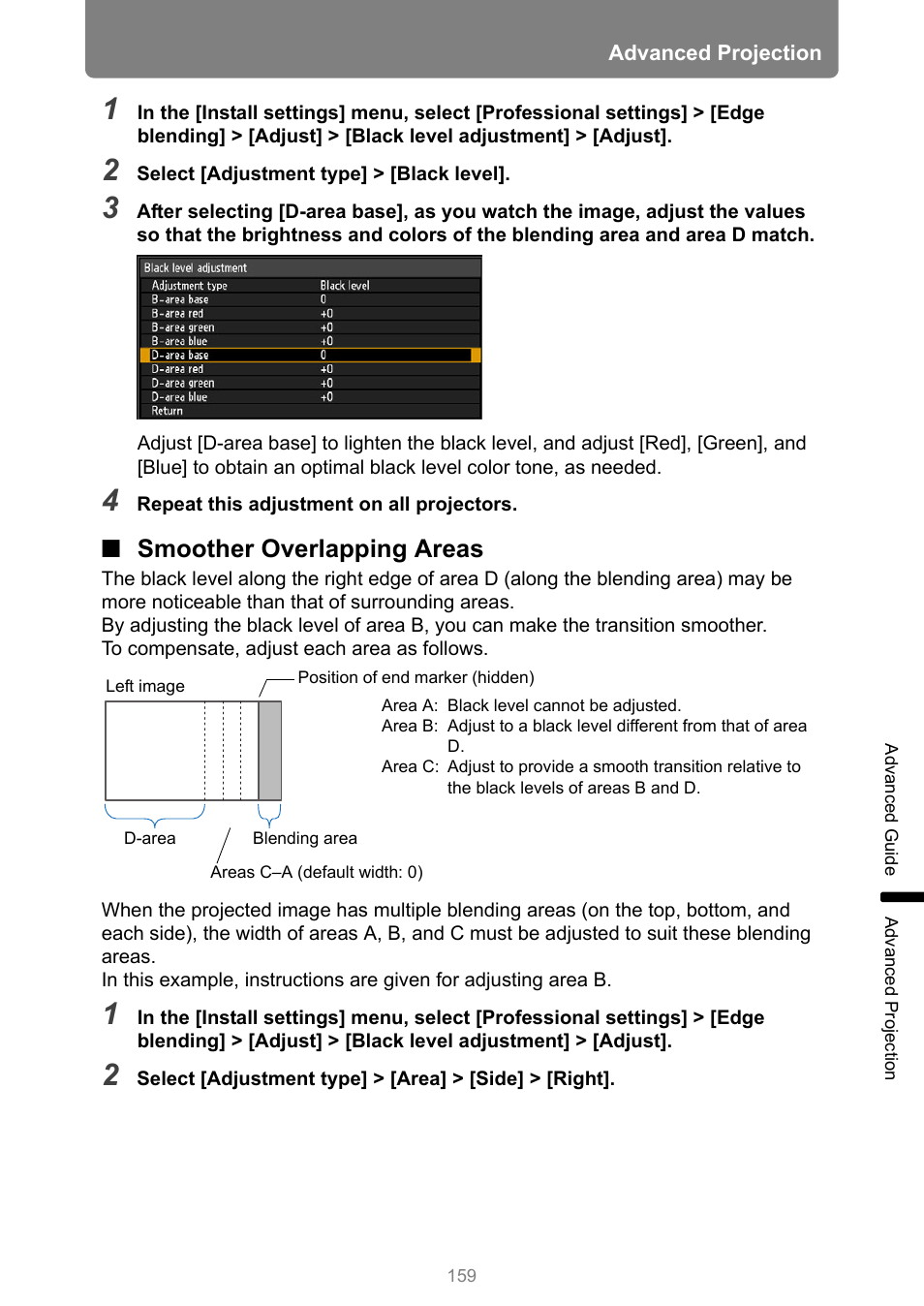 Smoother overlapping areas | Canon REALiS 4K501ST Pro AV 5000-Lumen LCoS Projector User Manual | Page 159 / 196