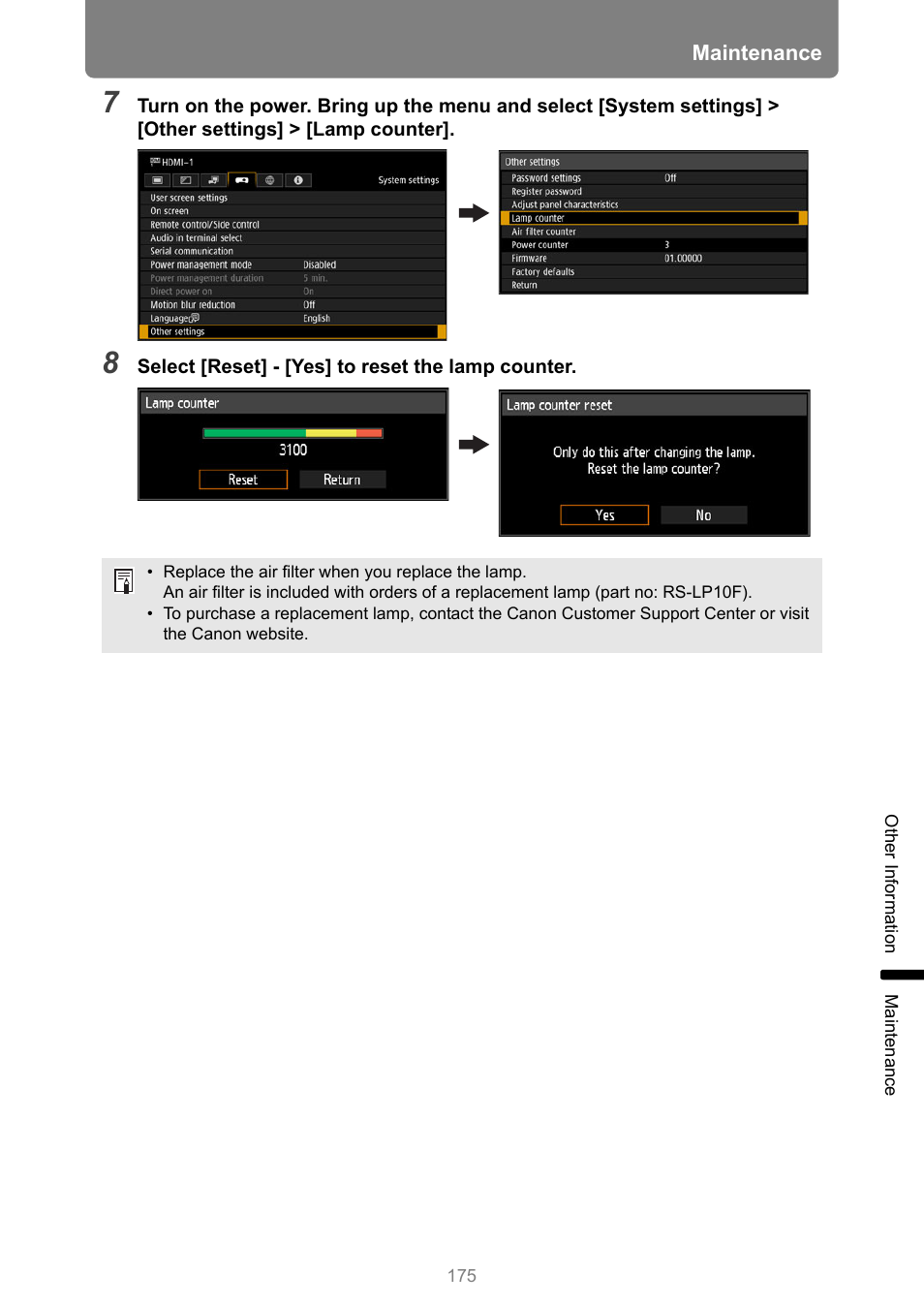 Canon REALiS 4K501ST Pro AV 5000-Lumen LCoS Projector User Manual | Page 175 / 196