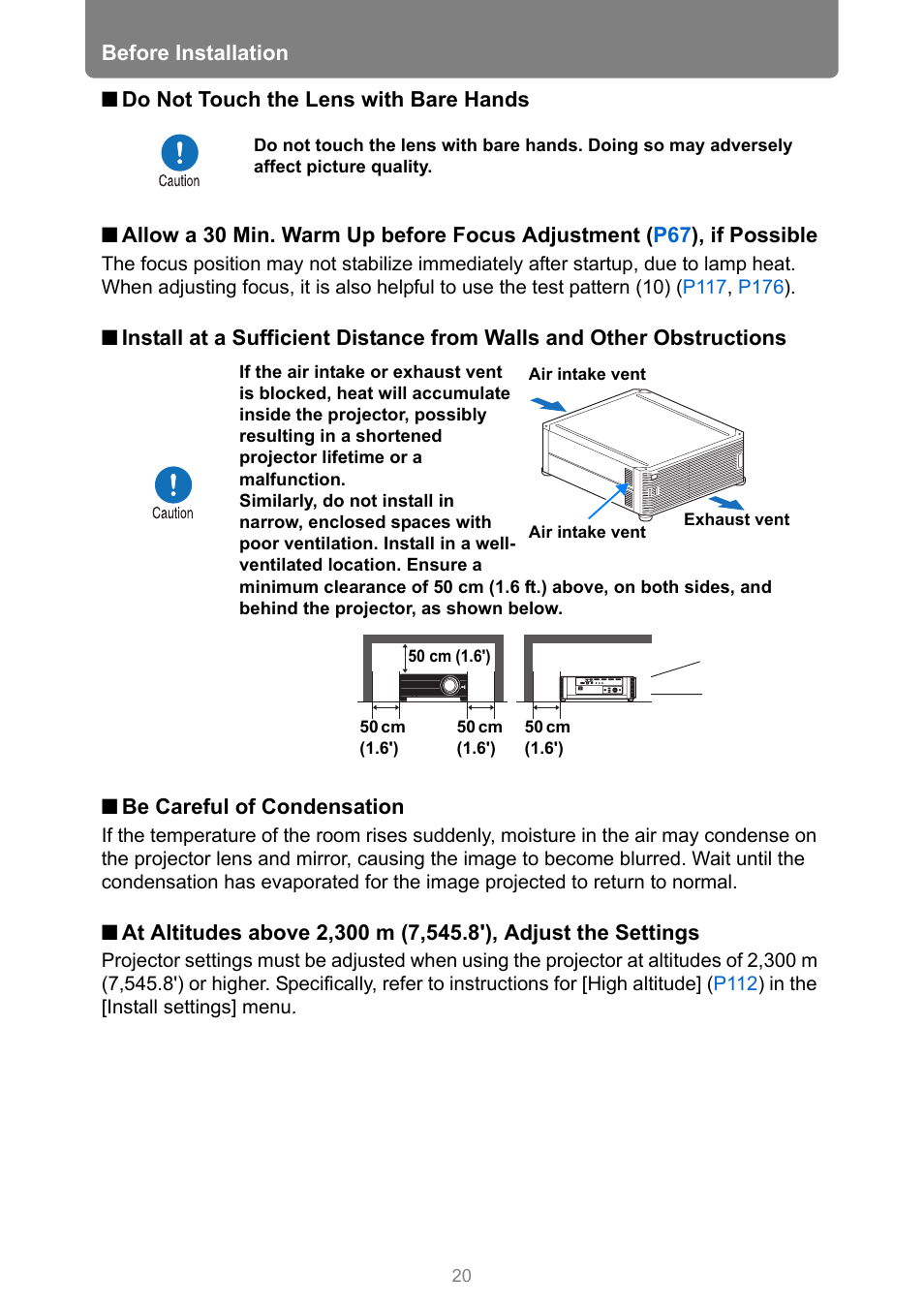Canon REALiS 4K501ST Pro AV 5000-Lumen LCoS Projector User Manual | Page 20 / 196