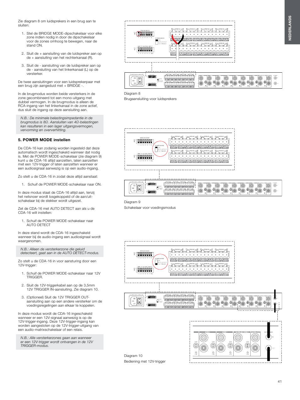 Power mode instellen, Power mode instellen 4 | Bowers & Wilkins CDA-16 16-Channel 8 Zone Distribution Amplifier User Manual | Page 41 / 73