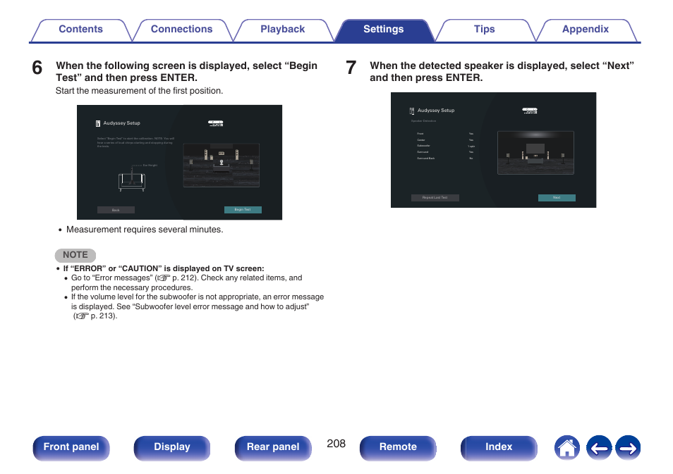 Front panel display rear panel remote index | Marantz AV 10 Reference 15.4-Channel Home Theater Preamplifier/Processor User Manual | Page 208 / 336