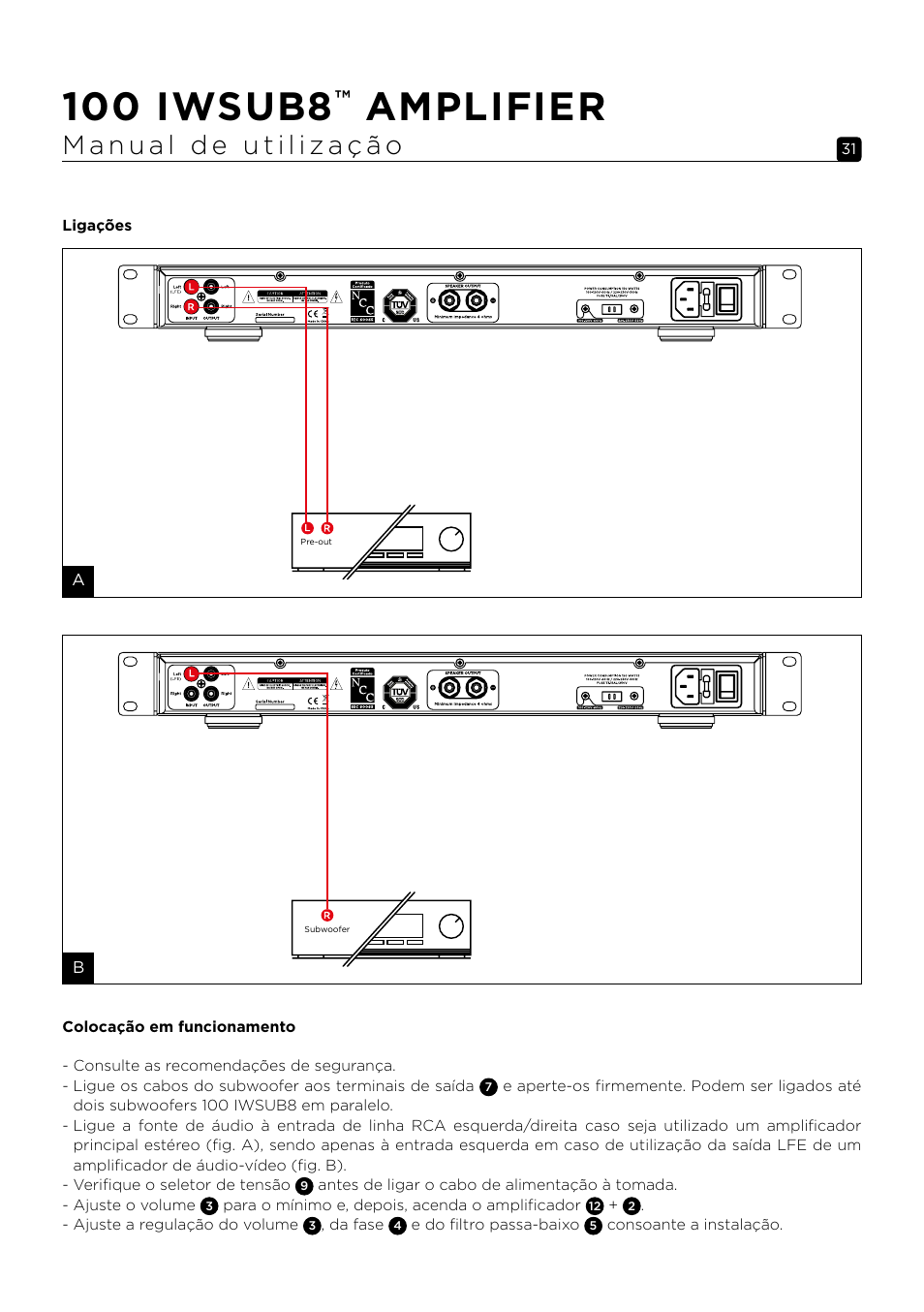 100 iwsub8, Amplifier | Focal 100 IWSUB8 Amplifier User Manual | Page 31 / 67