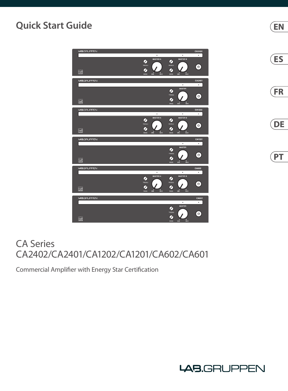 Lab.gruppen CA1202 2 x 120W Commercial Amplifier User Manual | 10 pages