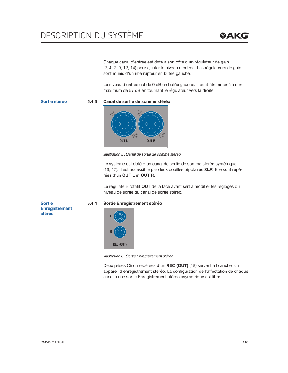Description du système | Akg DMM8 ULD Digital Automatic Microphone Mixer with LAN and DANTE Interface User Manual | Page 146 / 259