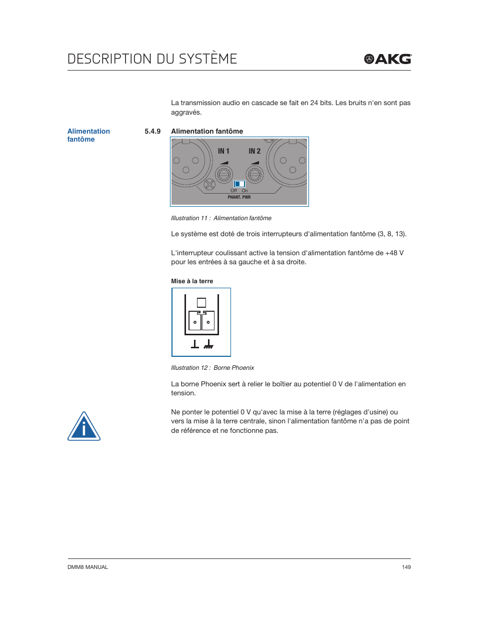 Description du système | Akg DMM8 ULD Digital Automatic Microphone Mixer with LAN and DANTE Interface User Manual | Page 149 / 259