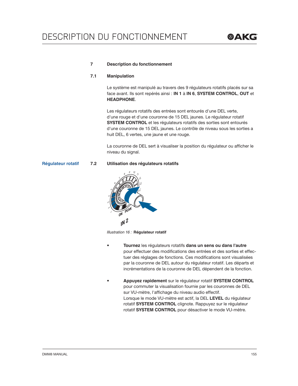 Description du fonctionnement | Akg DMM8 ULD Digital Automatic Microphone Mixer with LAN and DANTE Interface User Manual | Page 155 / 259