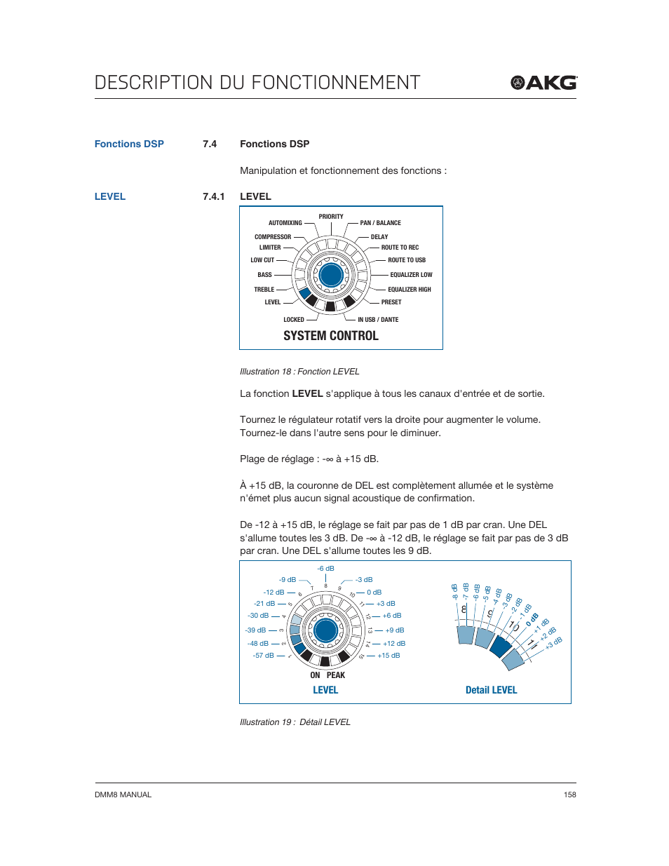 Description du fonctionnement, System control | Akg DMM8 ULD Digital Automatic Microphone Mixer with LAN and DANTE Interface User Manual | Page 158 / 259
