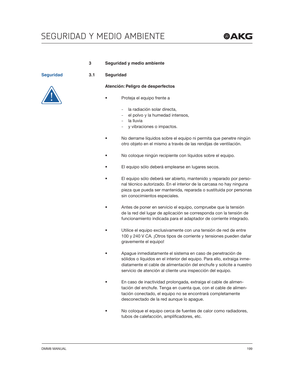 Seguridad y medio ambiente | Akg DMM8 ULD Digital Automatic Microphone Mixer with LAN and DANTE Interface User Manual | Page 199 / 259