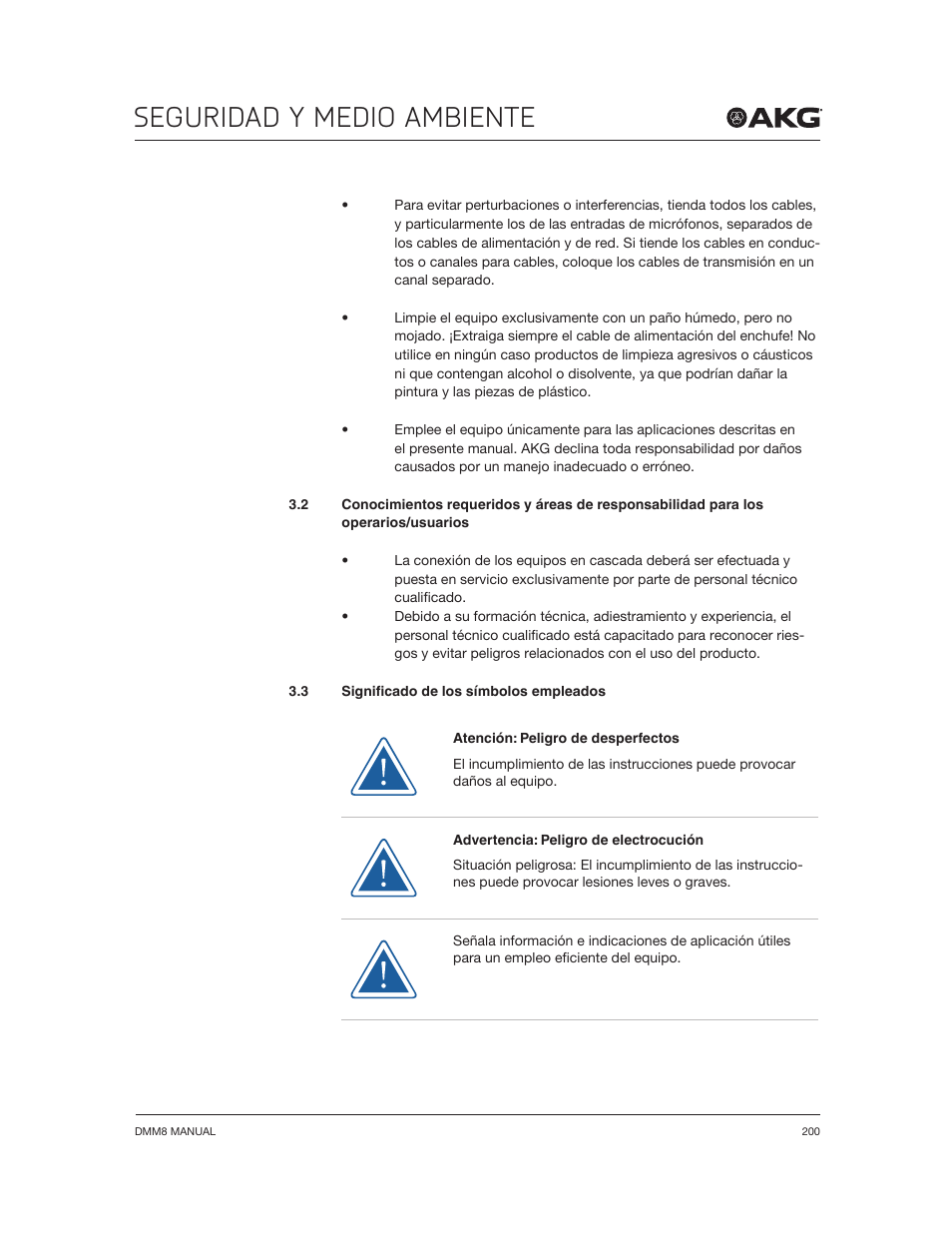 Seguridad y medio ambiente | Akg DMM8 ULD Digital Automatic Microphone Mixer with LAN and DANTE Interface User Manual | Page 200 / 259