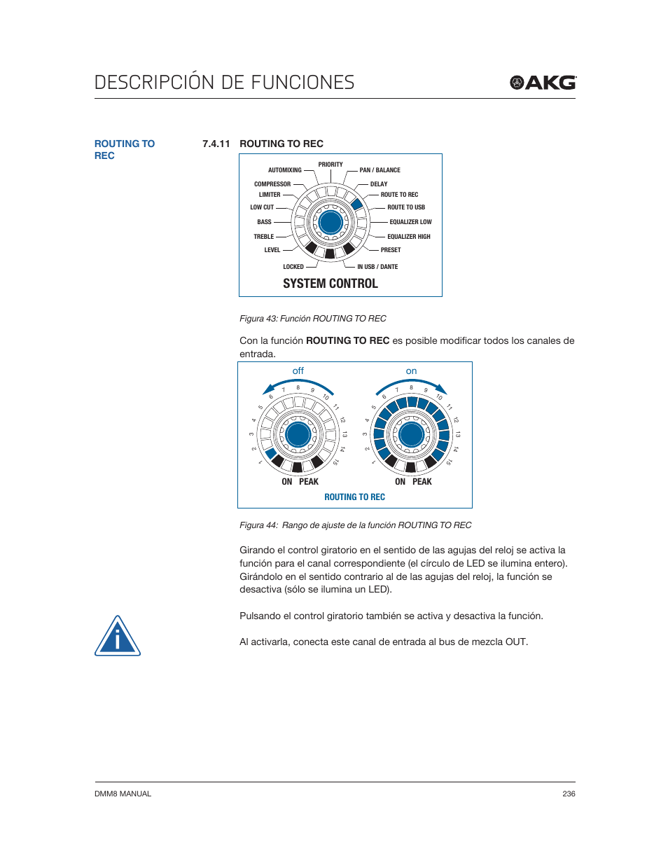 Descripción de funciones, System control, 11 routing to rec | Akg DMM8 ULD Digital Automatic Microphone Mixer with LAN and DANTE Interface User Manual | Page 236 / 259