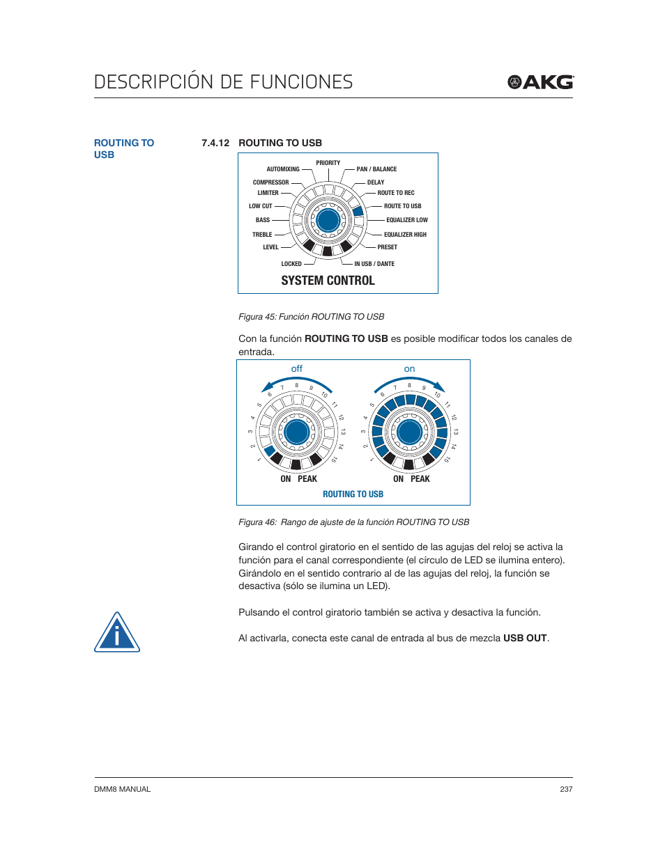 Descripción de funciones, System control, 12 routing to usb | Akg DMM8 ULD Digital Automatic Microphone Mixer with LAN and DANTE Interface User Manual | Page 237 / 259