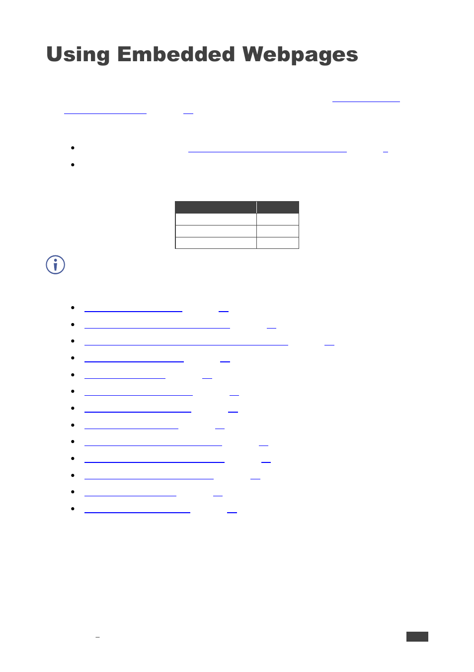 Using embedded webpages | Kramer 4x4 Audio and Dante Mixer User Manual | Page 14 / 53