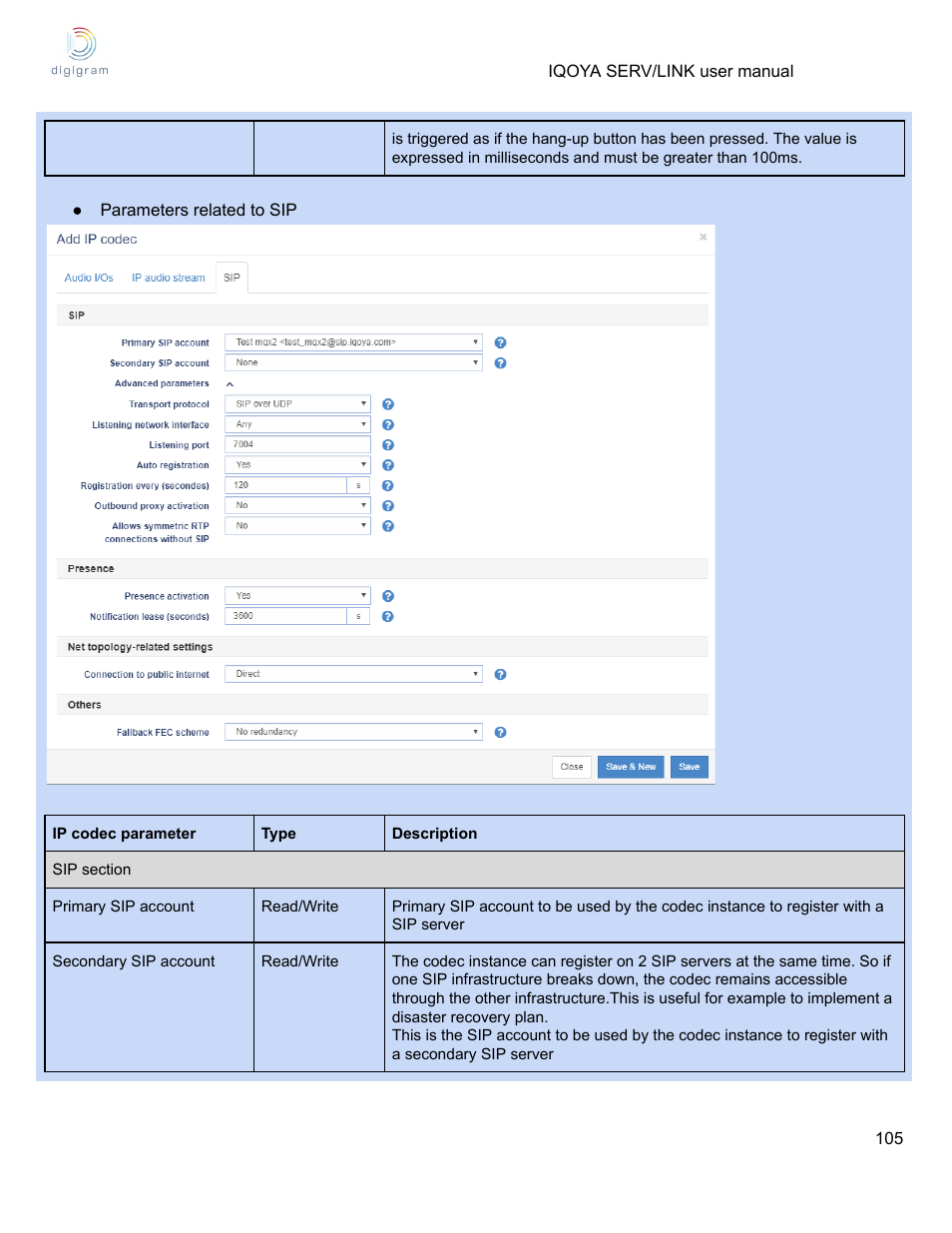 Digigram Software for IQOYA SERV/LINK 88 (Upgrades from 8 Codecs to 16) User Manual | Page 105 / 160