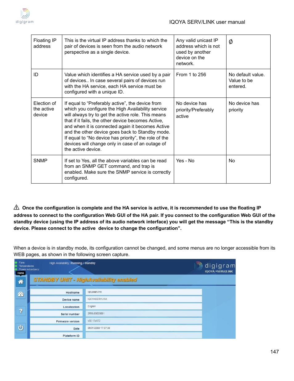 Digigram Software for IQOYA SERV/LINK 88 (Upgrades from 8 Codecs to 16) User Manual | Page 147 / 160