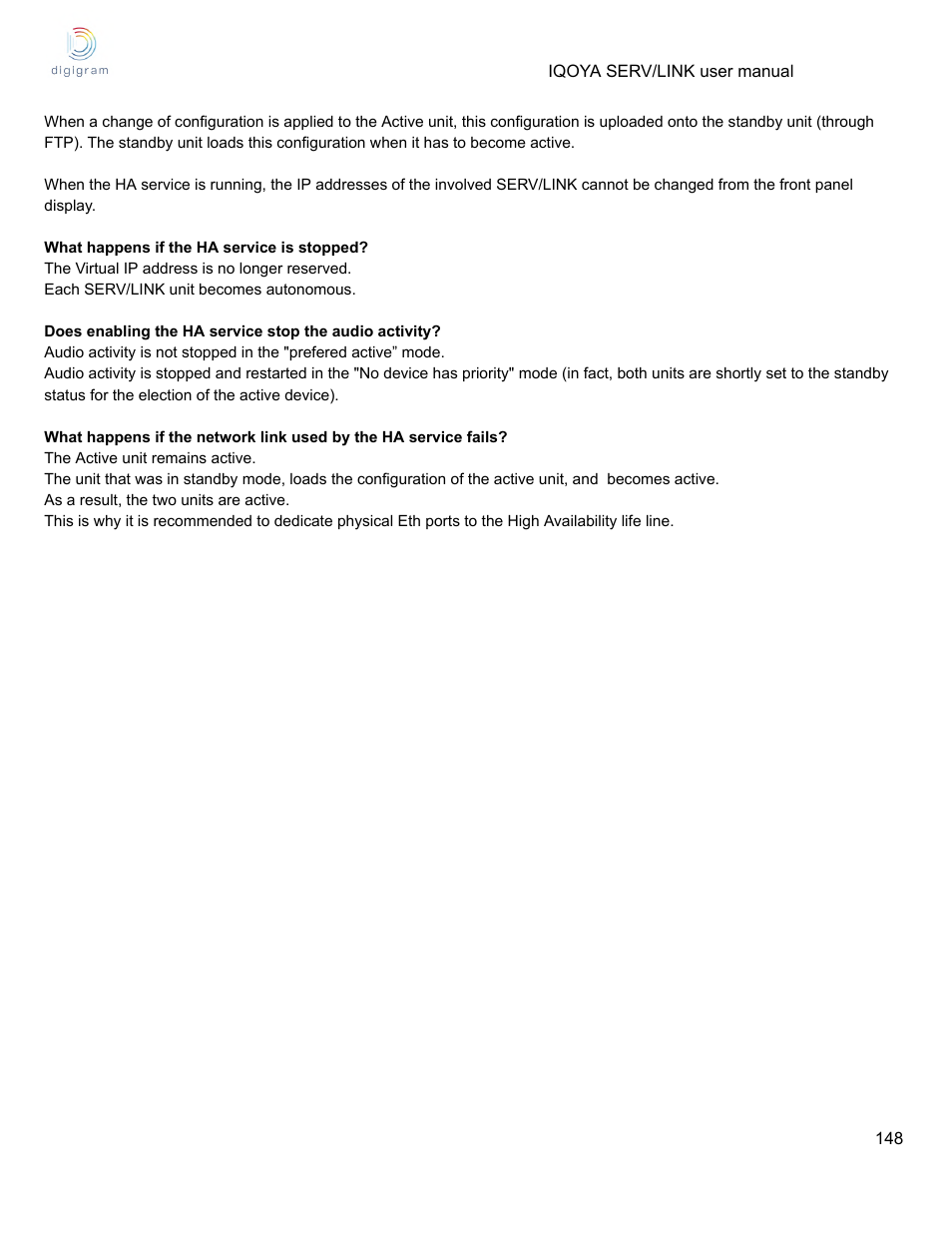 Digigram Software for IQOYA SERV/LINK 88 (Upgrades from 8 Codecs to 16) User Manual | Page 148 / 160