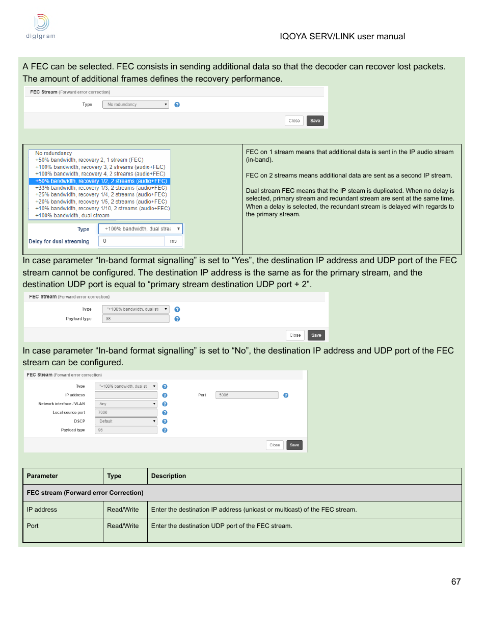 Digigram Software for IQOYA SERV/LINK 88 (Upgrades from 8 Codecs to 16) User Manual | Page 67 / 160