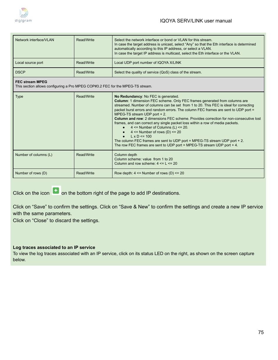 Digigram Software for IQOYA SERV/LINK 88 (Upgrades from 8 Codecs to 16) User Manual | Page 75 / 160