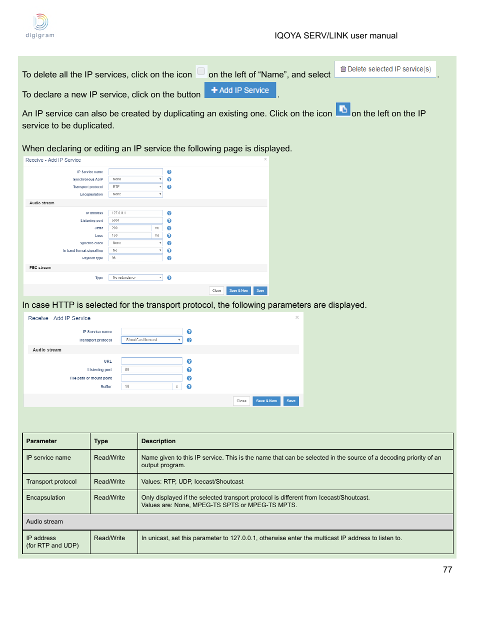 Digigram Software for IQOYA SERV/LINK 88 (Upgrades from 8 Codecs to 16) User Manual | Page 77 / 160