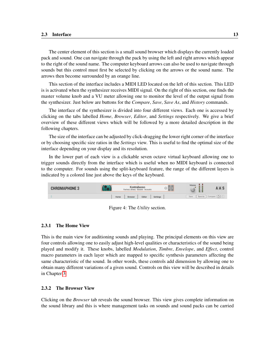 The home view, The browser view | Applied Acoustics Systems Chromaphone 3 Upgrade Acoustic Object Synthesizer Plug-In (Download) User Manual | Page 13 / 83