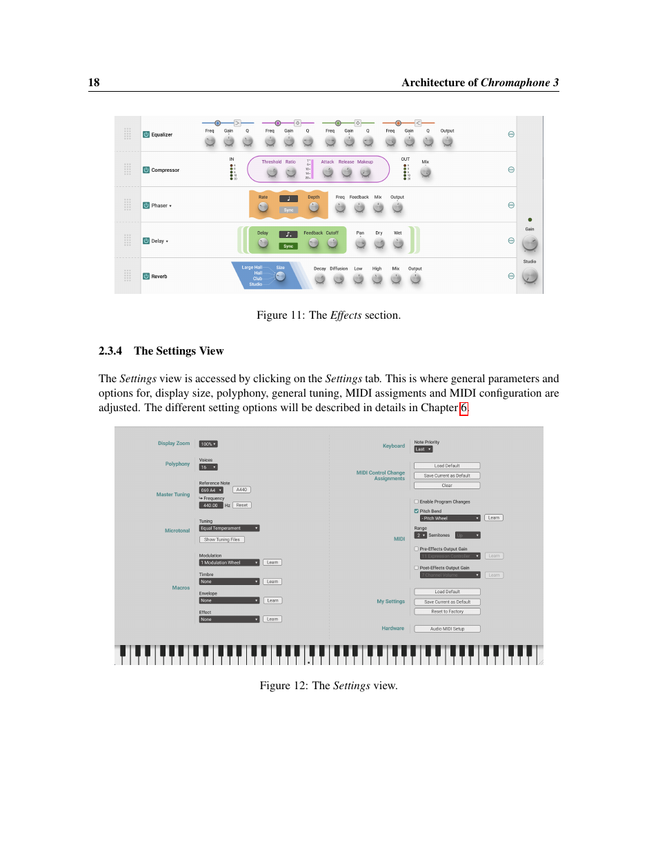 The settings view | Applied Acoustics Systems Chromaphone 3 Upgrade Acoustic Object Synthesizer Plug-In (Download) User Manual | Page 18 / 83