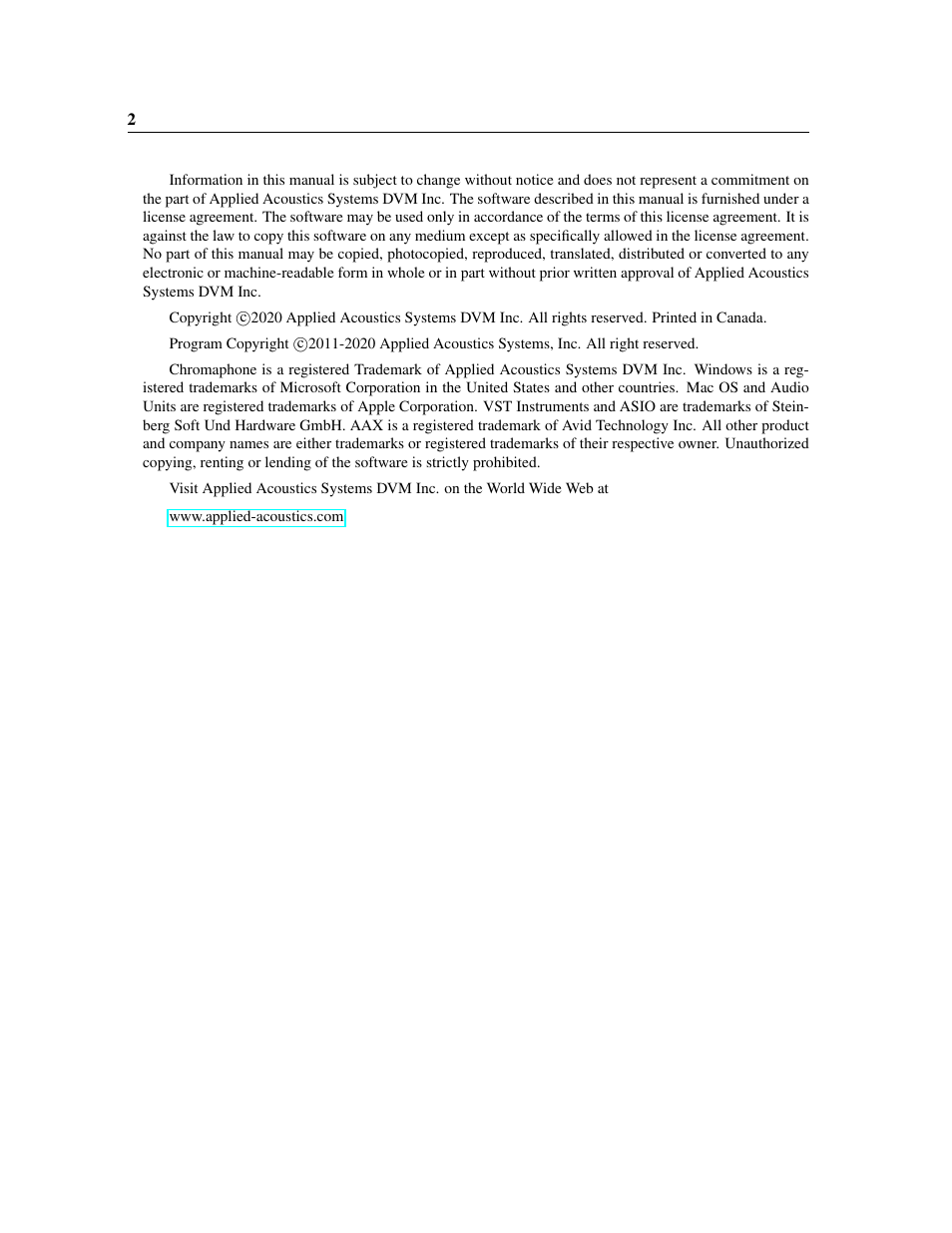 Applied Acoustics Systems Chromaphone 3 Upgrade Acoustic Object Synthesizer Plug-In (Download) User Manual | Page 2 / 83
