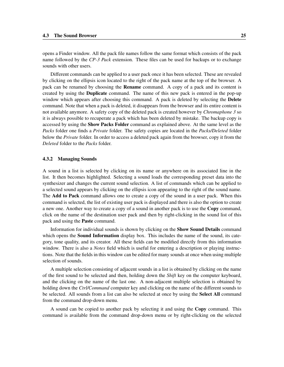 Managing sounds | Applied Acoustics Systems Chromaphone 3 Upgrade Acoustic Object Synthesizer Plug-In (Download) User Manual | Page 25 / 83