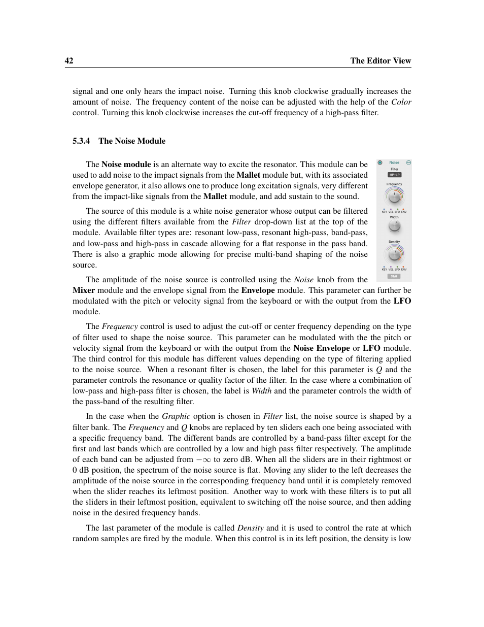 The noise module | Applied Acoustics Systems Chromaphone 3 Upgrade Acoustic Object Synthesizer Plug-In (Download) User Manual | Page 42 / 83