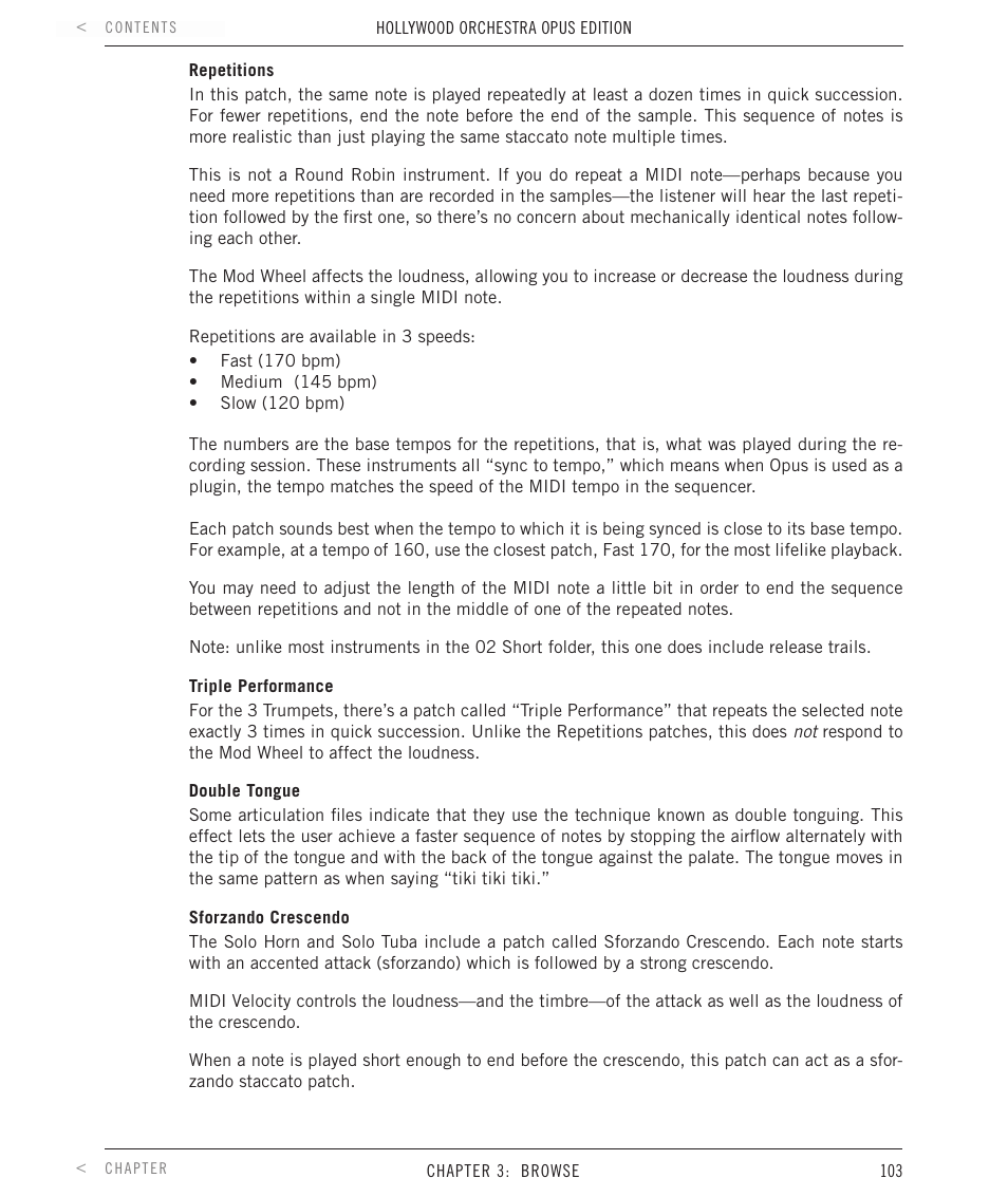 EastWest Hollywood Orchestra Opus Edition Virtual Instrument Plug-In (Download) User Manual | Page 103 / 228